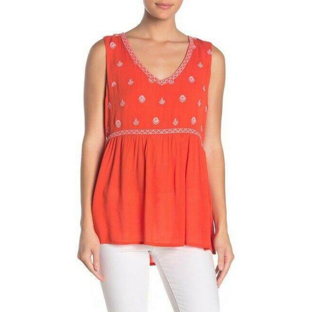 Sanctuary Women's Festival Embroidered Top In Orange Size M